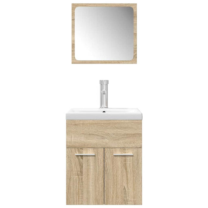 Set mobilier de baie, 3 piese, stejar sonoma, lemn prelucrat WALTI