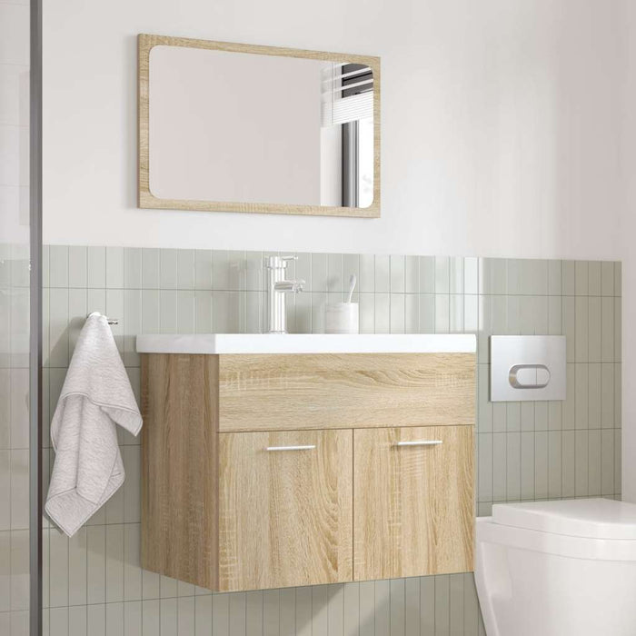 Set mobilier de baie, 3 piese, stejar sonoma, lemn prelucrat - WALTI WALTI