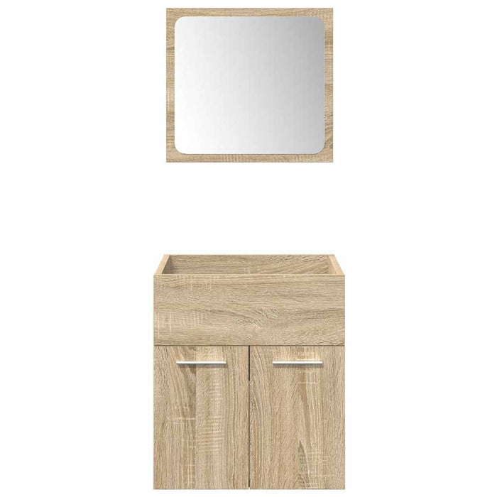 Set mobilier de baie, 4 piese, stejar sonoma, lemn prelucrat WALTI