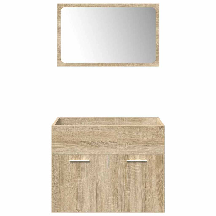 Set mobilier de baie, 4 piese, stejar sonoma, lemn prelucrat WALTI