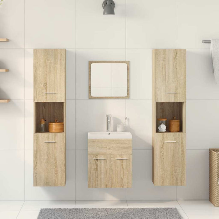 Set mobilier de baie, 5 piese, stejar sonoma, lemn prelucrat WALTI
