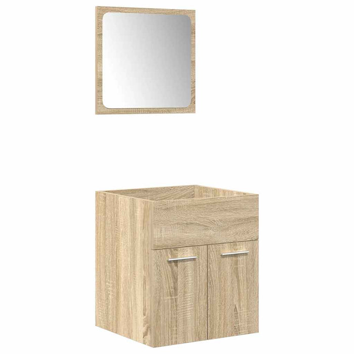 Set mobilier de baie, 5 piese, stejar sonoma, lemn prelucrat WALTI