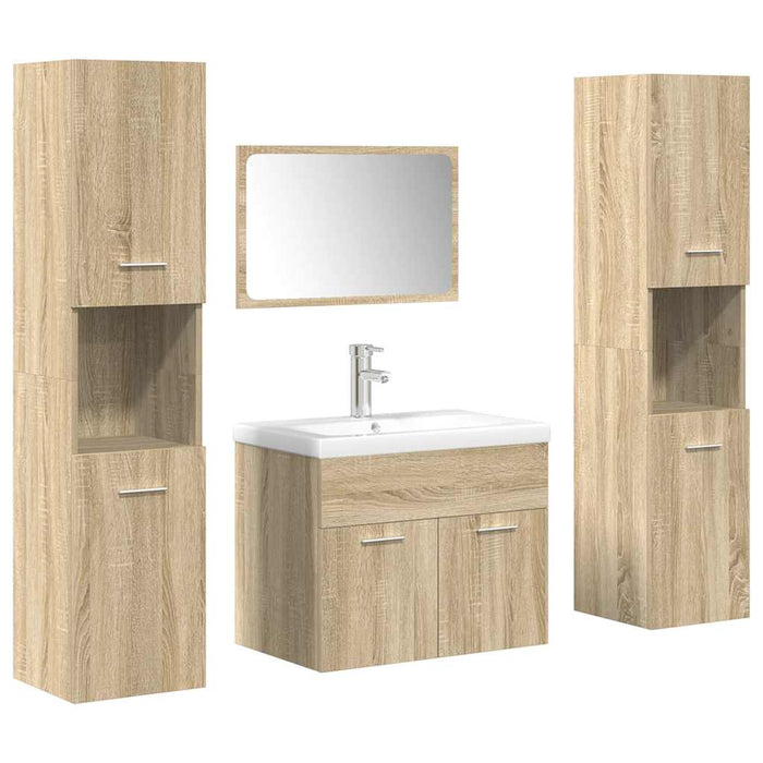 Set mobilier de baie, 5 piese, stejar sonoma, lemn prelucrat - WALTI WALTI