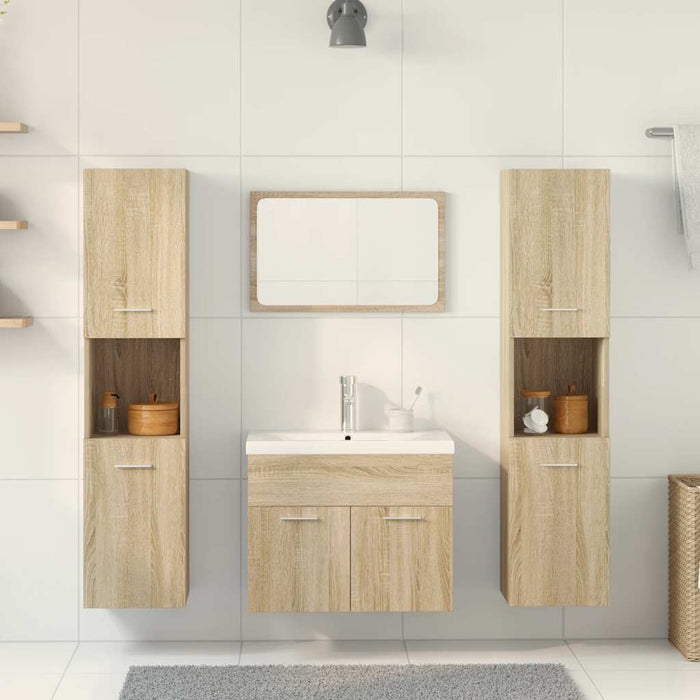 Set mobilier de baie, 5 piese, stejar sonoma, lemn prelucrat - WALTI WALTI