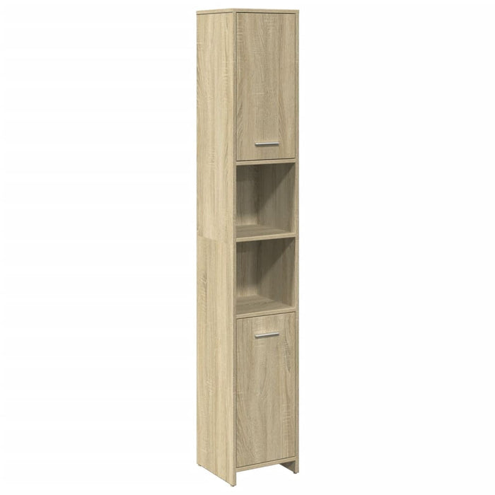 Set mobilier de baie, 4 piese, stejar sonoma, lemn prelucrat - WALTI WALTI