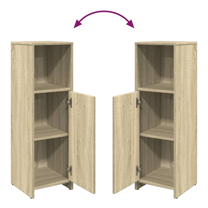 Set mobilier de baie, 4 piese, stejar sonoma, lemn prelucrat - WALTI WALTI