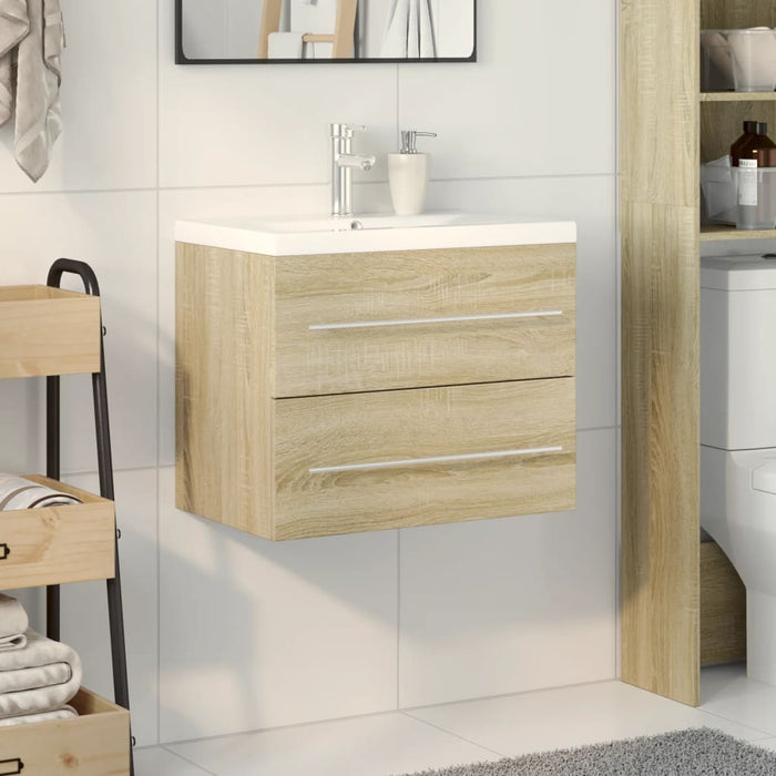 Set mobilier de baie, 2 piese, stejar sonoma, lemn prelucrat WALTI