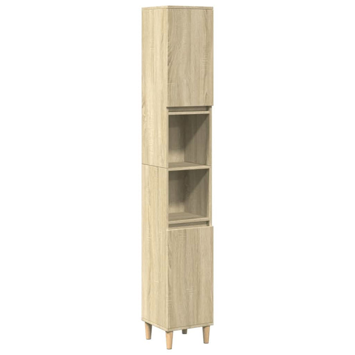 Set mobilier de baie, 3 piese, stejar sonoma, lemn prelucrat - WALTI WALTI