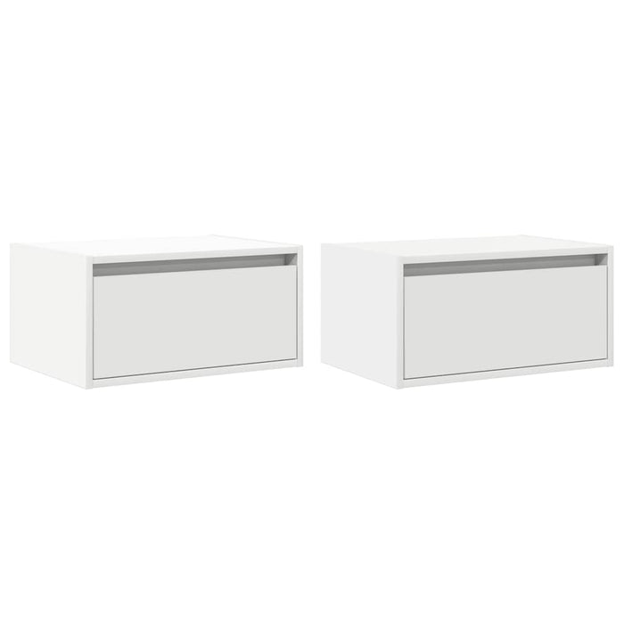 Noptiere montate pe perete cu lumini LED, 2 buc., alb - WALTI WALTI