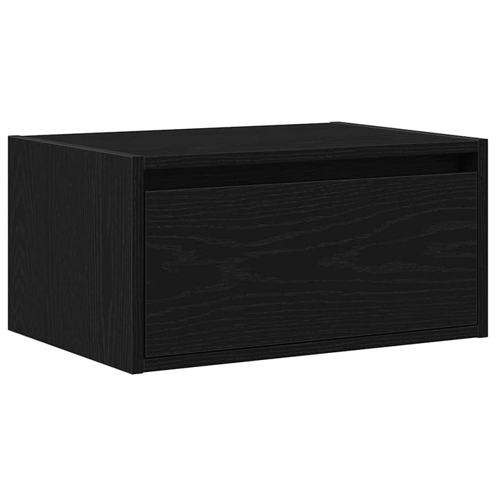 Noptiera montata pe perete cu lumini LED Stejar negru - WALTI WALTI