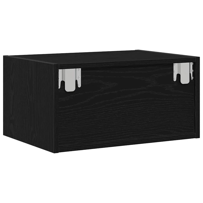 Noptiera montata pe perete cu lumini LED Stejar negru - WALTI WALTI