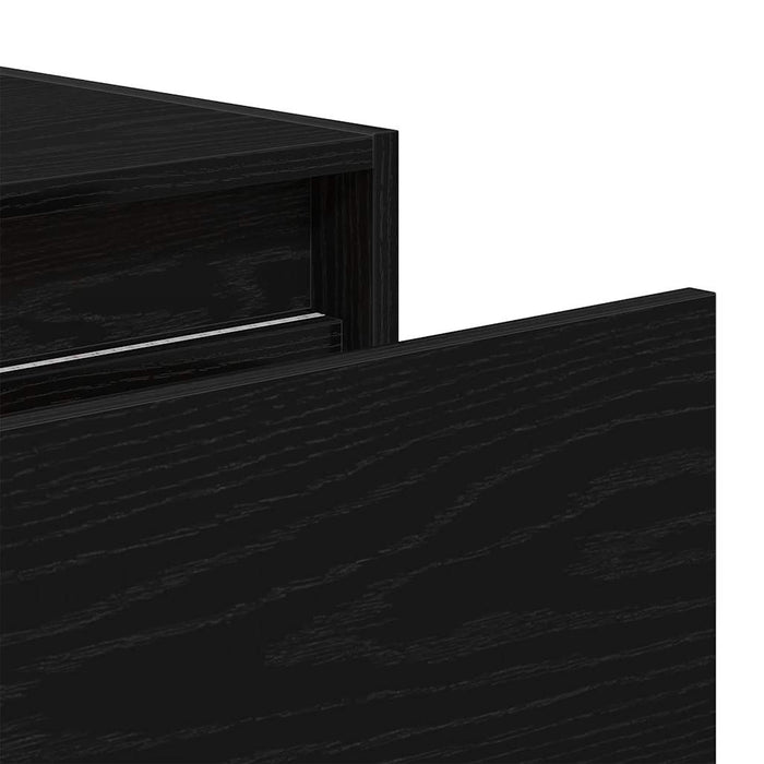 Noptiera montata pe perete cu lumini LED Stejar negru - WALTI WALTI