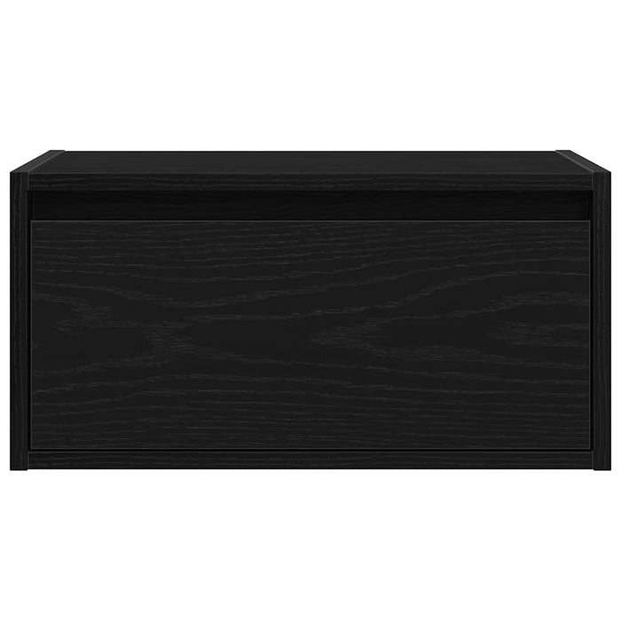 Noptiere montate pe perete cu lumini LED 2 buc Stejar negru - WALTI WALTI