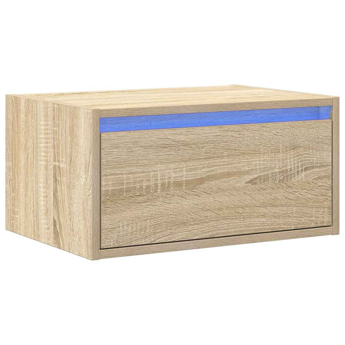 Noptieră montată pe perete cu lumini LED, stejar sonoma - WALTI WALTI