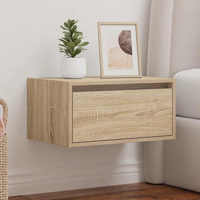 Noptieră montată pe perete cu lumini LED, stejar sonoma - WALTI WALTI