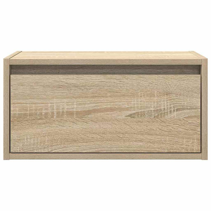Noptiere montate pe perete cu lumini LED, 2 buc., stejar sonoma WALTI