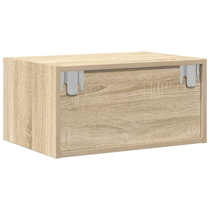 Noptiere montate pe perete cu lumini LED, 2 buc., stejar sonoma WALTI