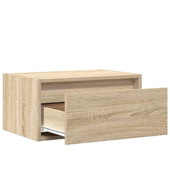 Noptiere montate pe perete cu lumini LED, 2 buc., stejar sonoma WALTI