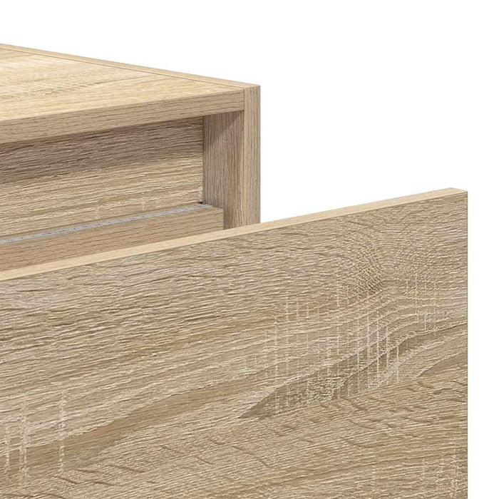 Noptiere montate pe perete cu lumini LED, 2 buc., stejar sonoma WALTI