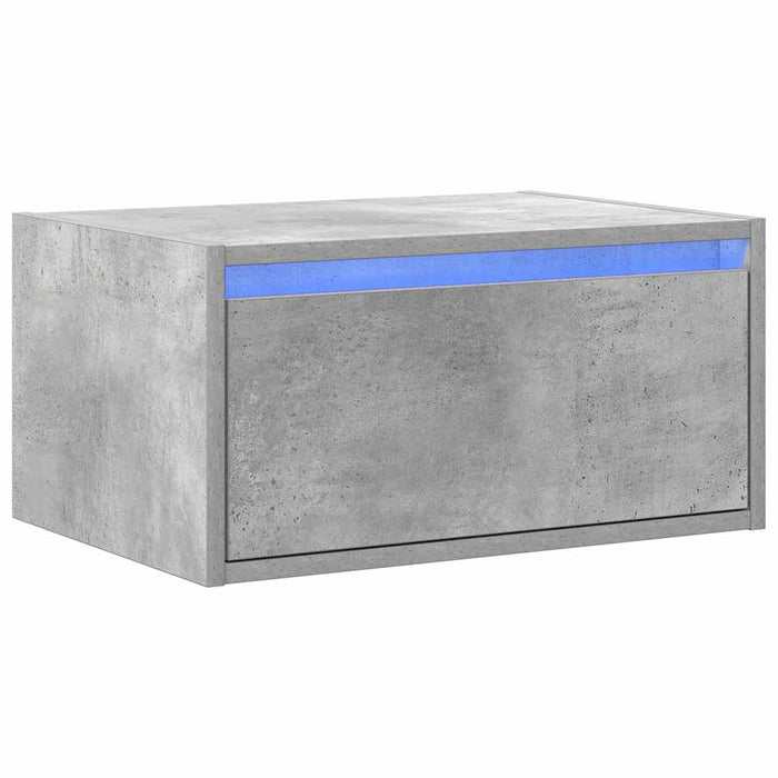 Noptieră montată pe perete cu lumini LED, gri beton WALTI