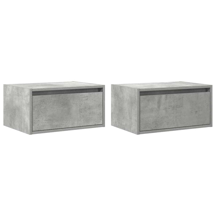 Noptiere montate pe perete cu lumini LED, 2 buc., gri beton WALTI