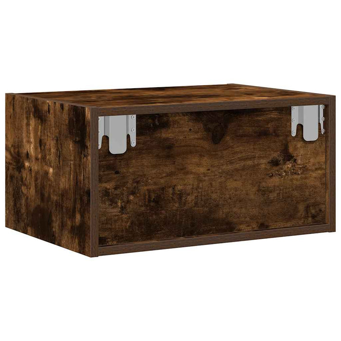Noptiere montate pe perete cu lumini LED, 2 buc.,stejar fumuriu - WALTI WALTI