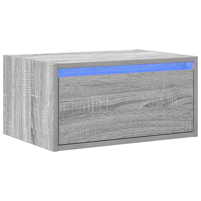 Noptieră montată pe perete cu lumini LED, sonoma gri - WALTI WALTI