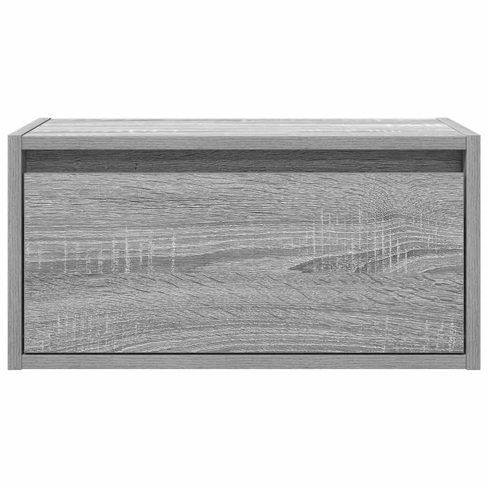 Noptiere montate pe perete cu lumini LED, 2 buc., sonoma gri WALTI