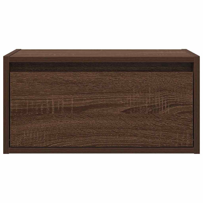 Noptiere montate pe perete cu lumini LED, 2 buc., stejar maro WALTI