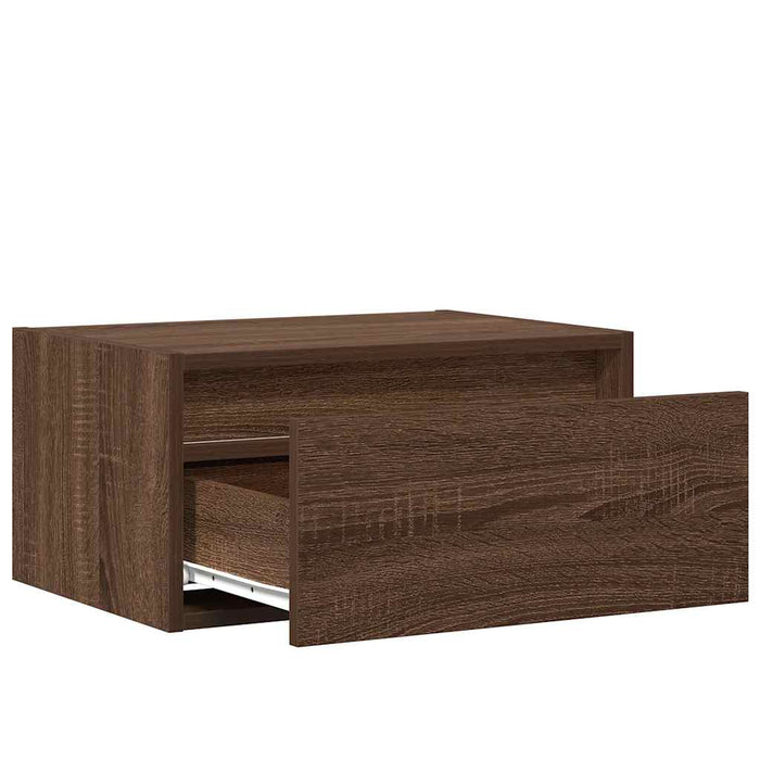 Noptiere montate pe perete cu lumini LED, 2 buc., stejar maro WALTI
