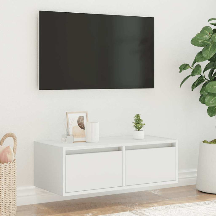 Dulap TV cu lumini LED alb 75x35,5x25 cm - WALTI WALTI