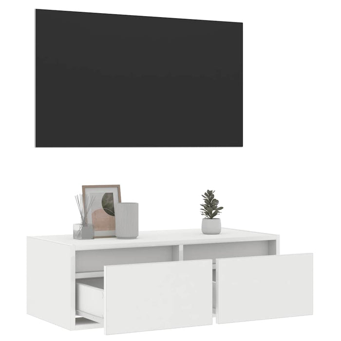 Dulap TV cu lumini LED alb 75x35,5x25 cm - WALTI WALTI