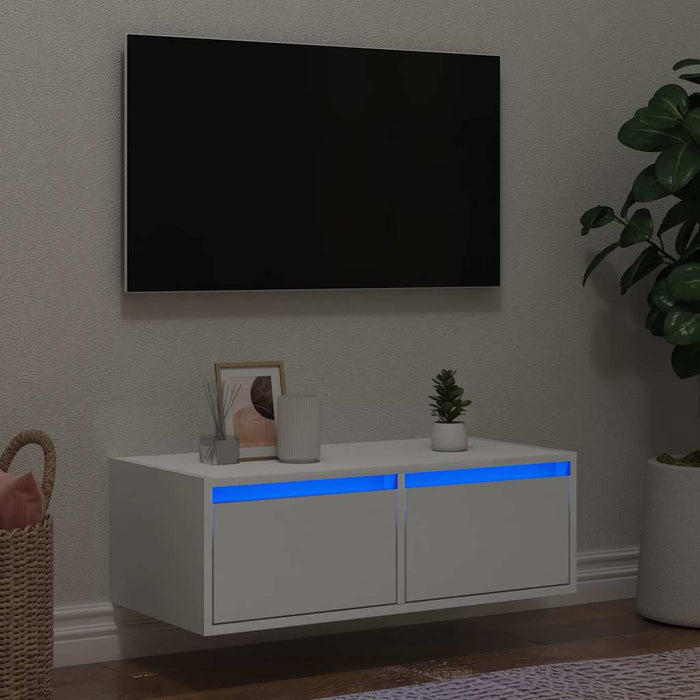 Dulap TV cu lumini LED alb 75x35,5x25 cm - WALTI WALTI