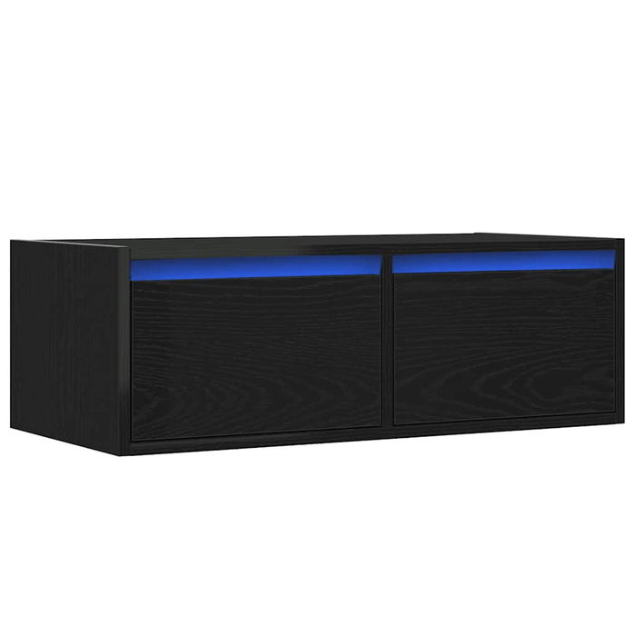 Dulap TV cu lumini LED Stejar negru 75x35,5x25 cm - WALTI WALTI