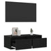 Dulap TV cu lumini LED Stejar negru 75x35,5x25 cm - WALTI WALTI