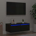 Dulap TV cu lumini LED Stejar negru 75x35,5x25 cm - WALTI WALTI