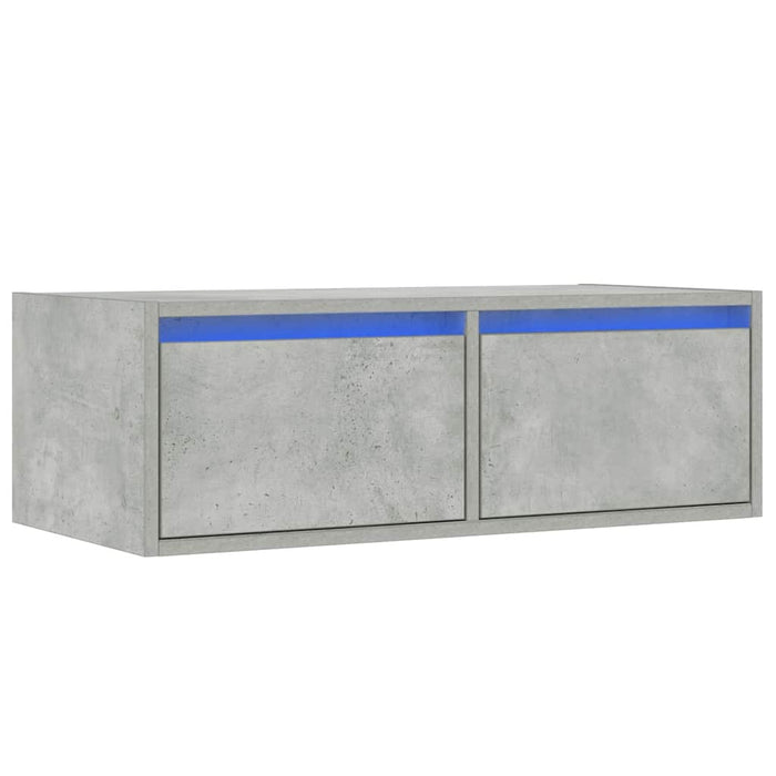 Comodă TV cu lumini LED, gri beton, 75x35,5x25 cm - WALTI WALTI