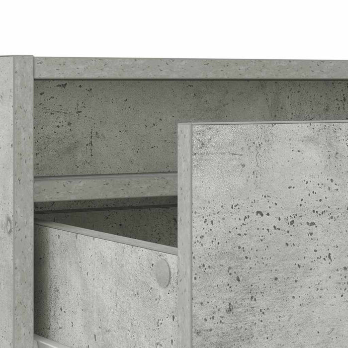 Comodă TV cu lumini LED, gri beton, 75x35,5x25 cm - WALTI WALTI