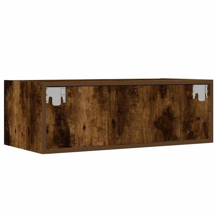 Comodă TV cu lumini LED, stejar fumuriu,75x35,5x25 cm - WALTI WALTI