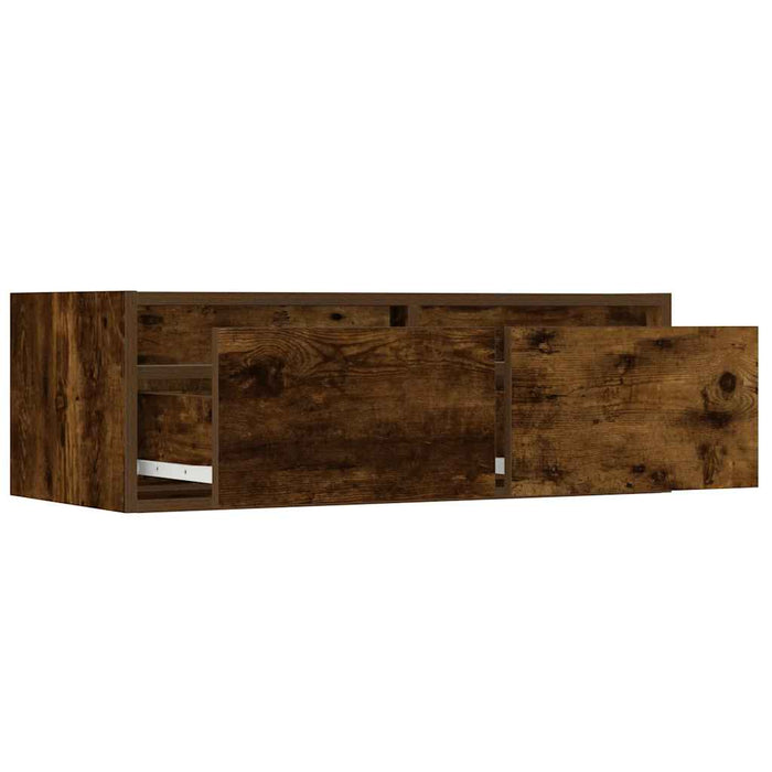 Comodă TV cu lumini LED, stejar fumuriu,75x35,5x25 cm - WALTI WALTI