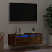 Comodă TV cu lumini LED, stejar fumuriu,75x35,5x25 cm - WALTI WALTI
