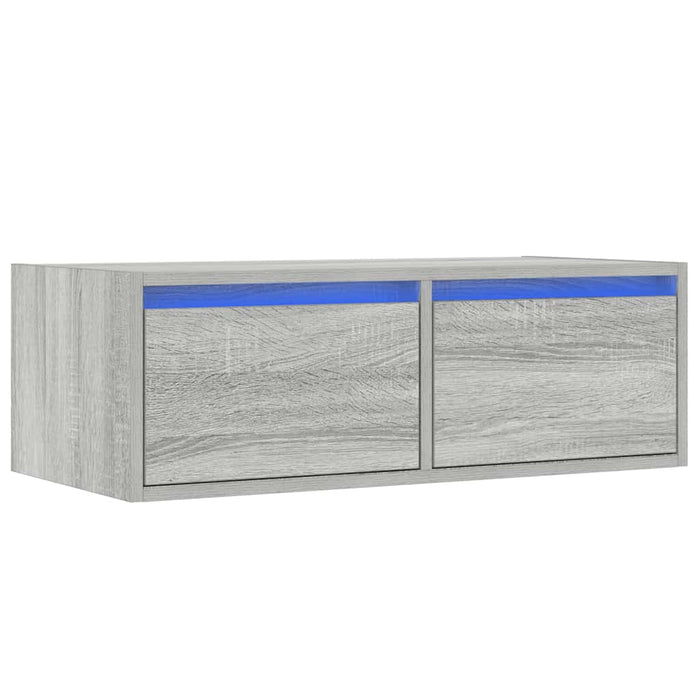 Comodă TV cu lumini LED, gri sonoma, 75x35,5x25 cm - WALTI WALTI