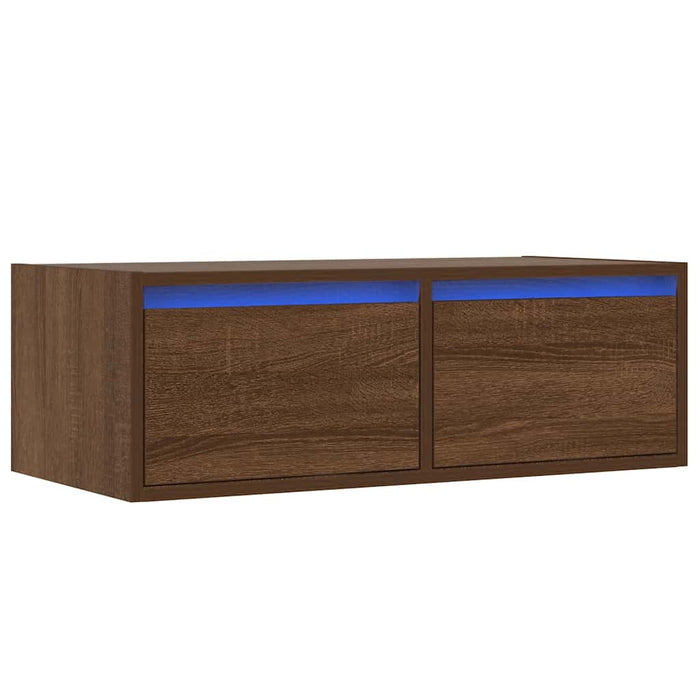 Comodă TV cu lumini LED, stejar maro, 75x35,5x25 cm - WALTI WALTI