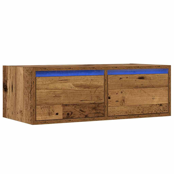 Comodă TV cu lumini LED, lemn vechi, 75x35,5x25 cm - WALTI WALTI