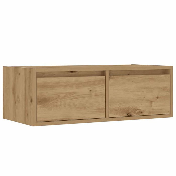 Comodă TV cu lumini LED, stejar artizanal, 75x35,5x25 cm - WALTI WALTI