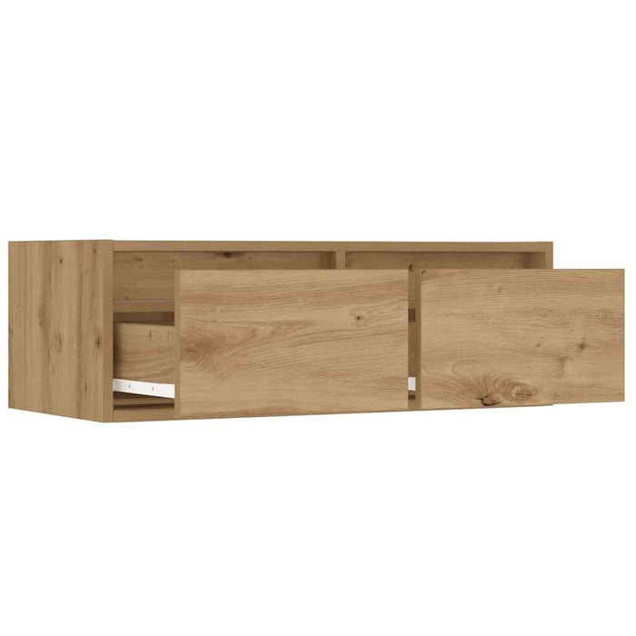 Comodă TV cu lumini LED, stejar artizanal, 75x35,5x25 cm - WALTI WALTI