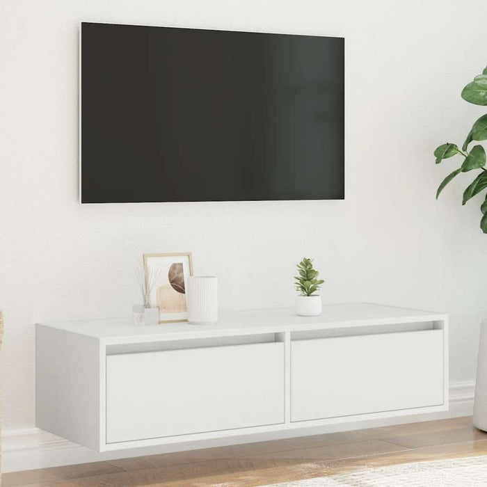 Dulap TV cu lumini LED alb 100X35,5x25 cm - WALTI WALTI