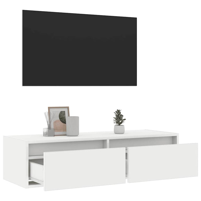 Dulap TV cu lumini LED alb 100X35,5x25 cm - WALTI WALTI