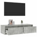 Comodă TV cu lumini LED, gri beton, 100X35,5x25 cm - WALTI WALTI