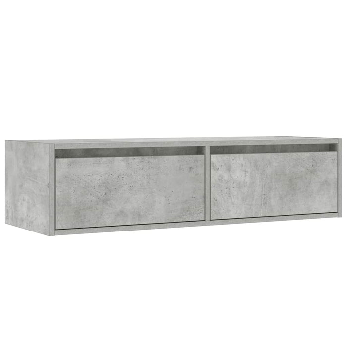 Comodă TV cu lumini LED, gri beton, 100X35,5x25 cm - WALTI WALTI